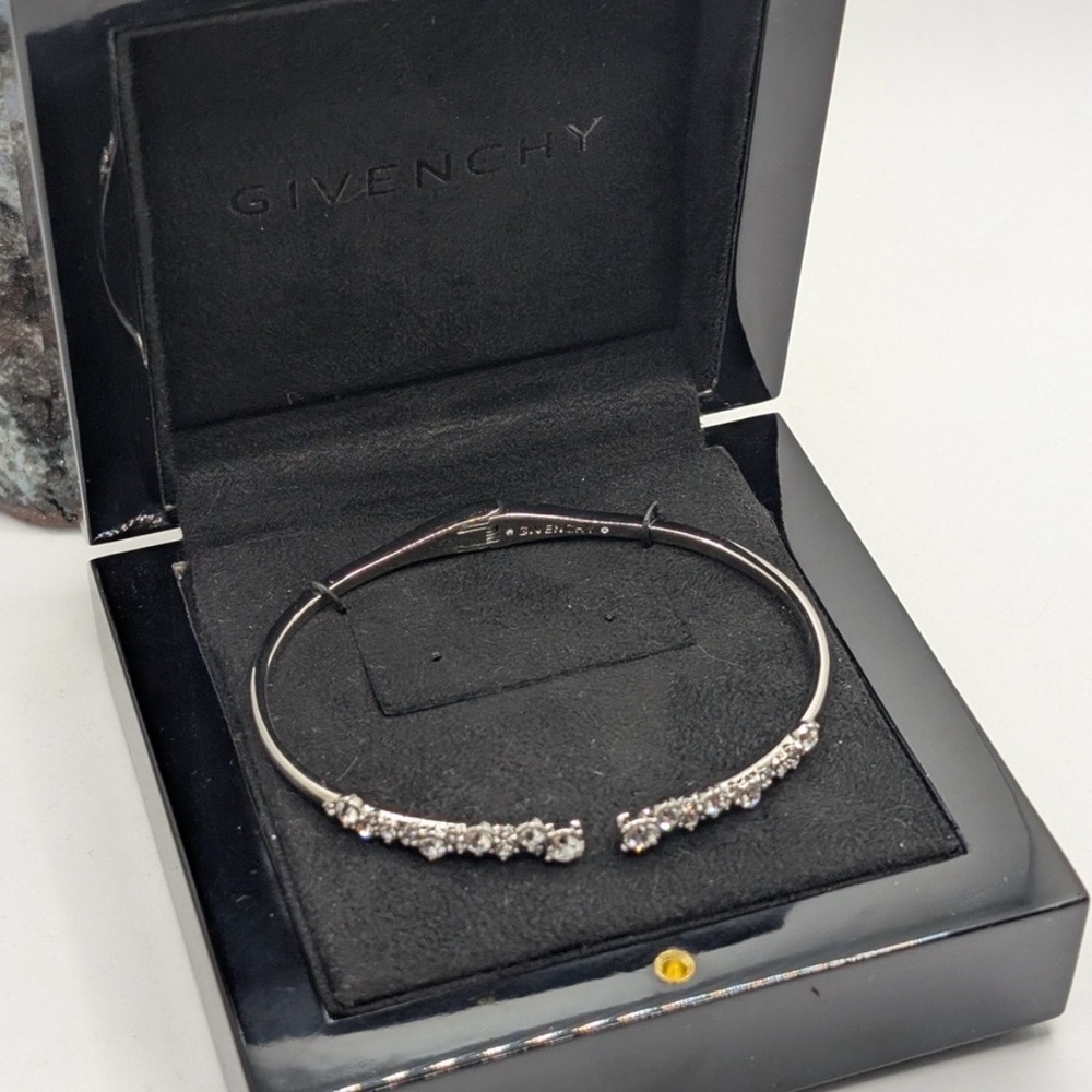 GIVENCHY Silver Crystal Bangle Bracelet | NWOT | In Original Box - Picture 3 of 7
